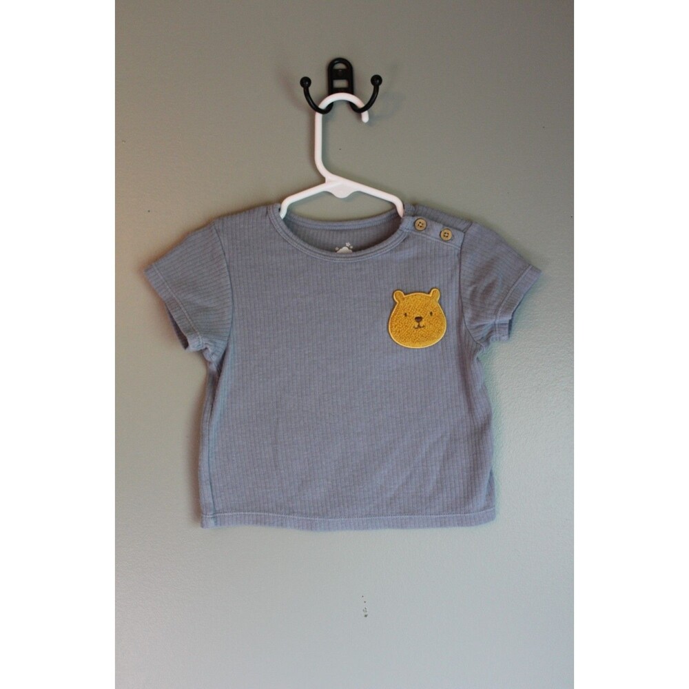 Cloud Island Unisex Baby Shirt Gray with Yellow Bear 6-9M
